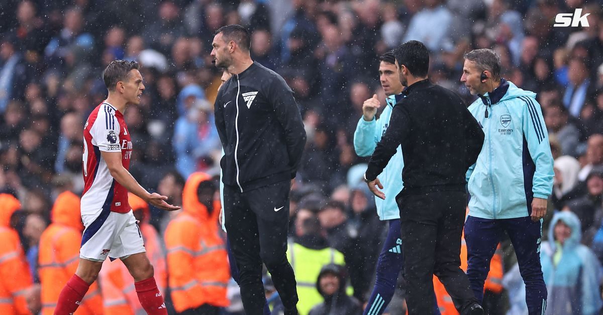 Trossard was sent off at the Etihad Stadium in first half stoppage time