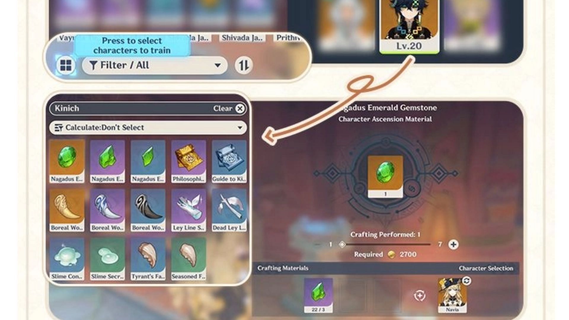 New Crafting Bench interface (Image via HoYoverse)