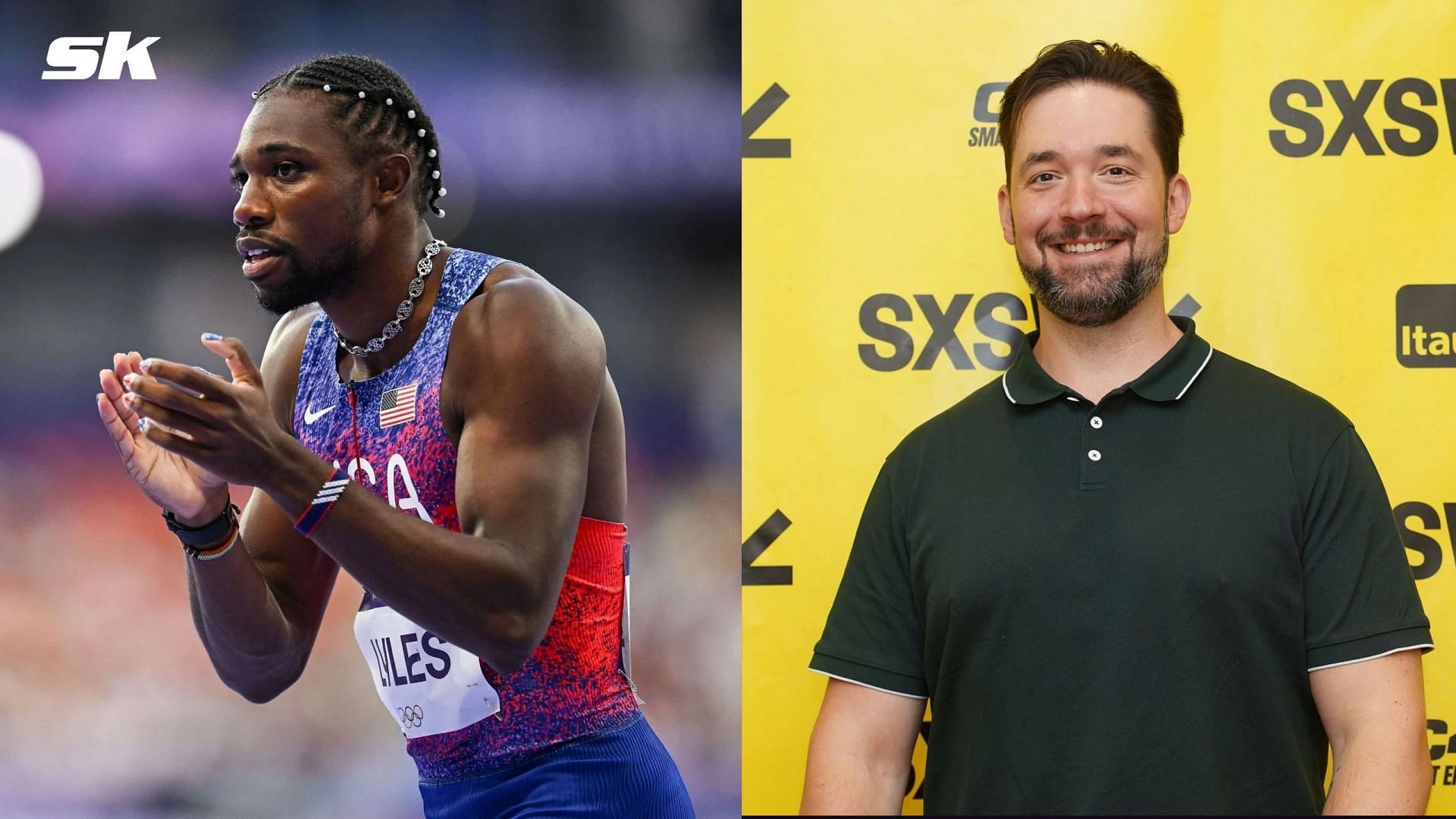 Noah Lyles and Alexis Ohanian 