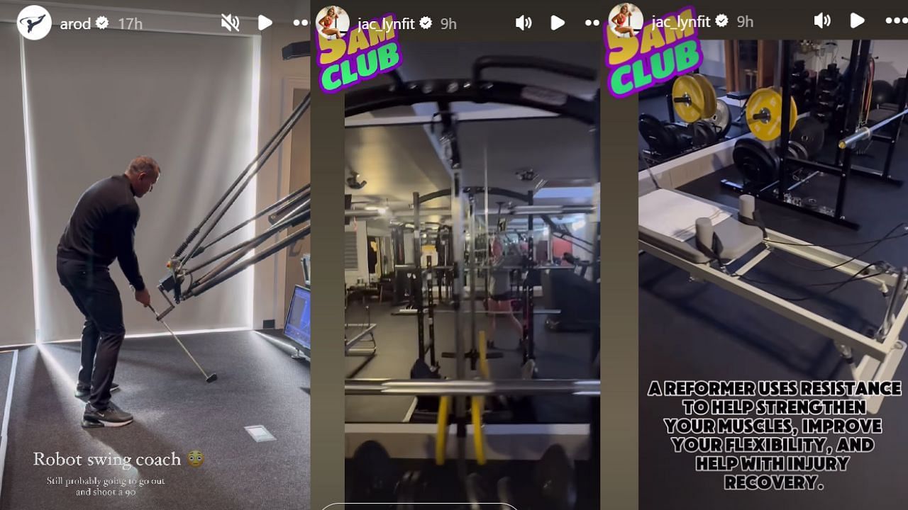 Screenshots from A-Rod and Jaclyn Cordeiro&#039;s stories (Image 1 from - Instagram.com/@arod, Images 2 and 3 from - Instagram.com/@jac_lynfit)