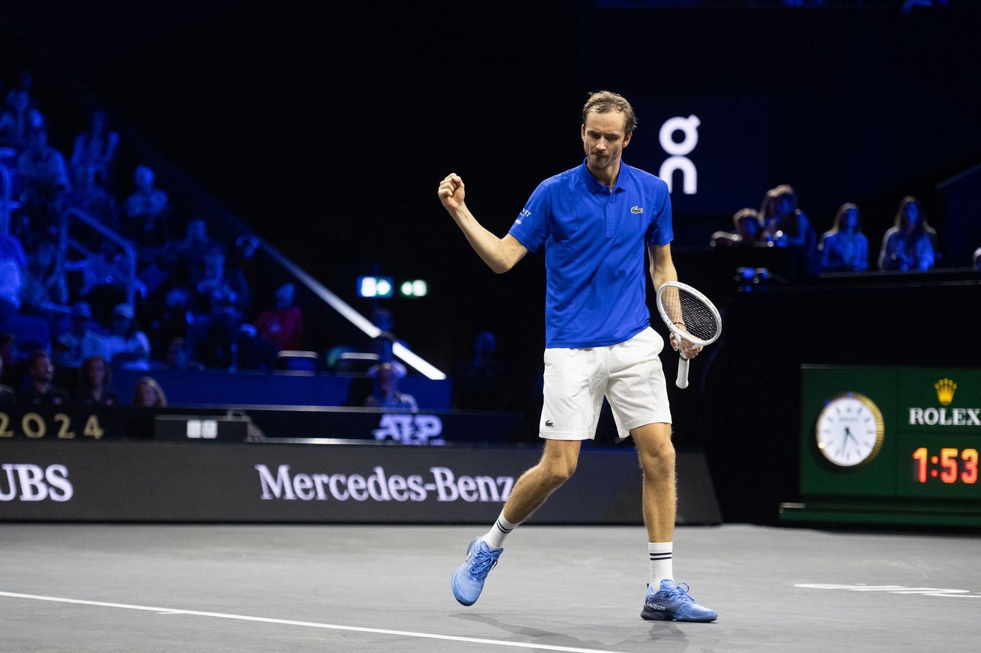 Daniil Medvedev in action for Team Europe at the 2024 Laver Cup (Picture: Getty)