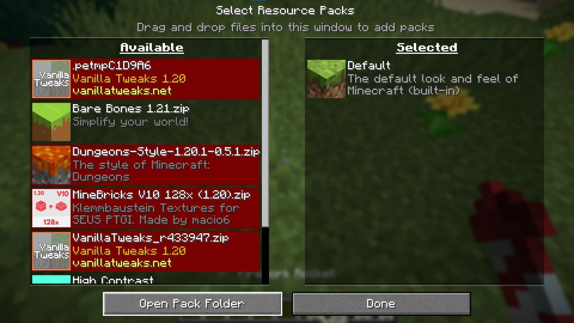 You can find all the active Minecraft resource packs here. (Image via Mojang Studios)