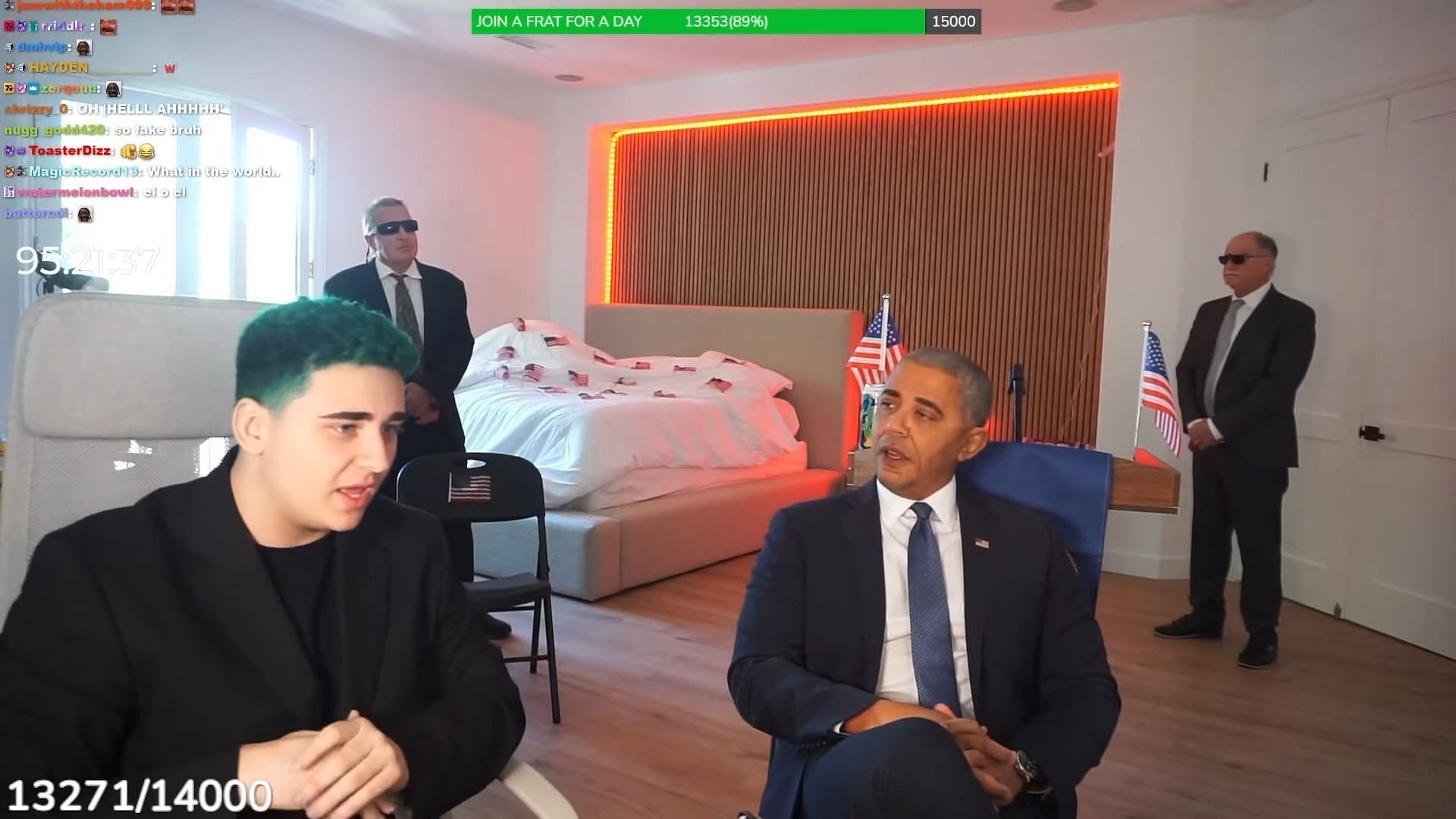 FaZe Lacy had a Barrack Obama impersonator on his Twitch stream (Image via Lacy Live/YouTube)