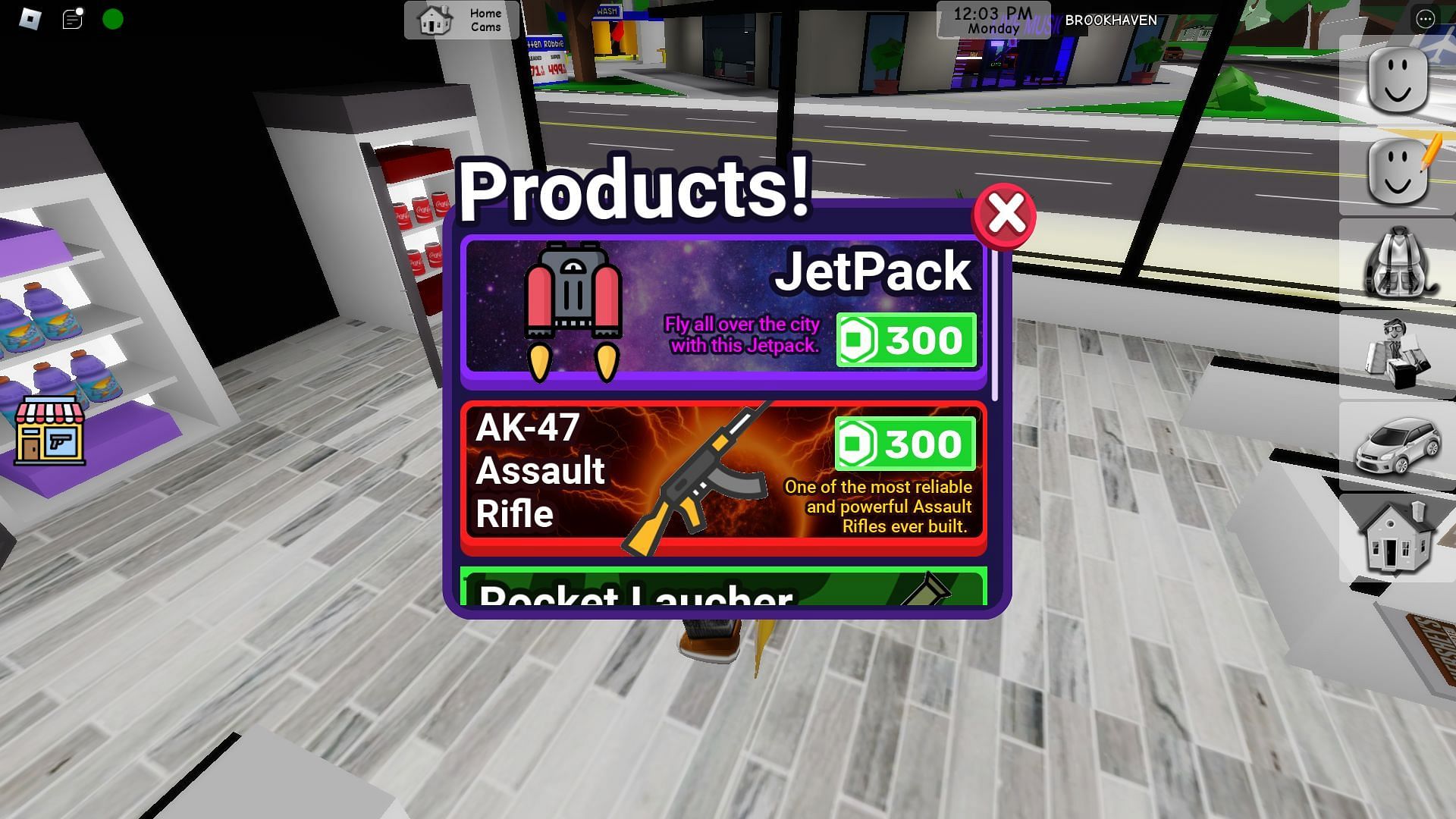 In-game shop (Image via Roblox)