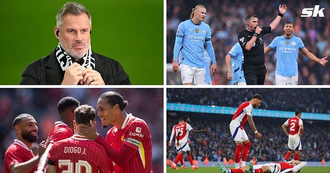 Jamie Carragher predicts where Liverpool, Arsenal and Manchester City will finish this season after watching Gunners’ 2-2 draw at Etihad