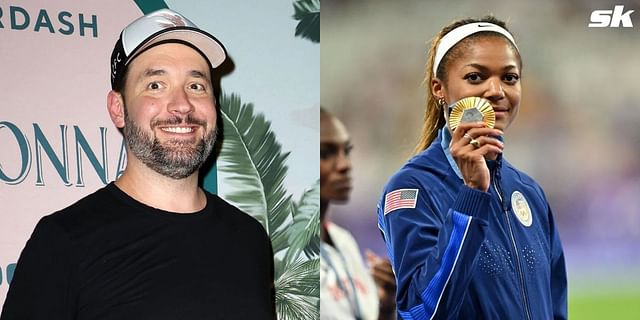 Alexis Ohanian announed the Athlos NYC in April alongside Gabby Thomas. (Source- Getty)