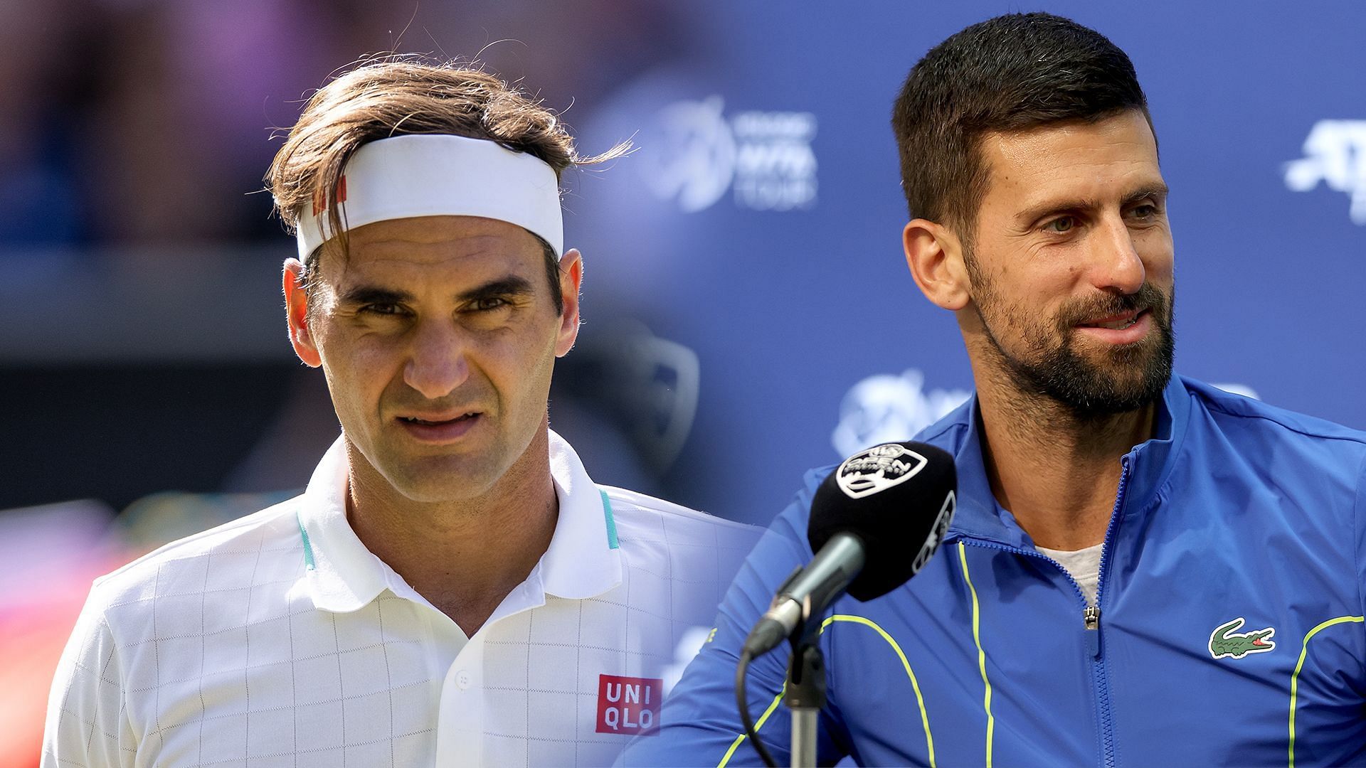 Roger Federer (left) and Novak Djokovic 