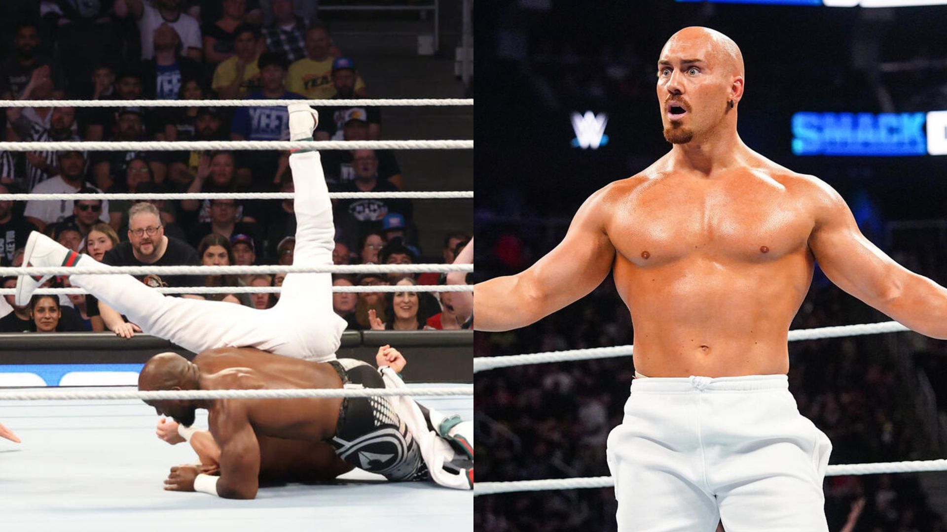 It took a while for Giovanni Vinci to process the loss! (Image via WWE.com)