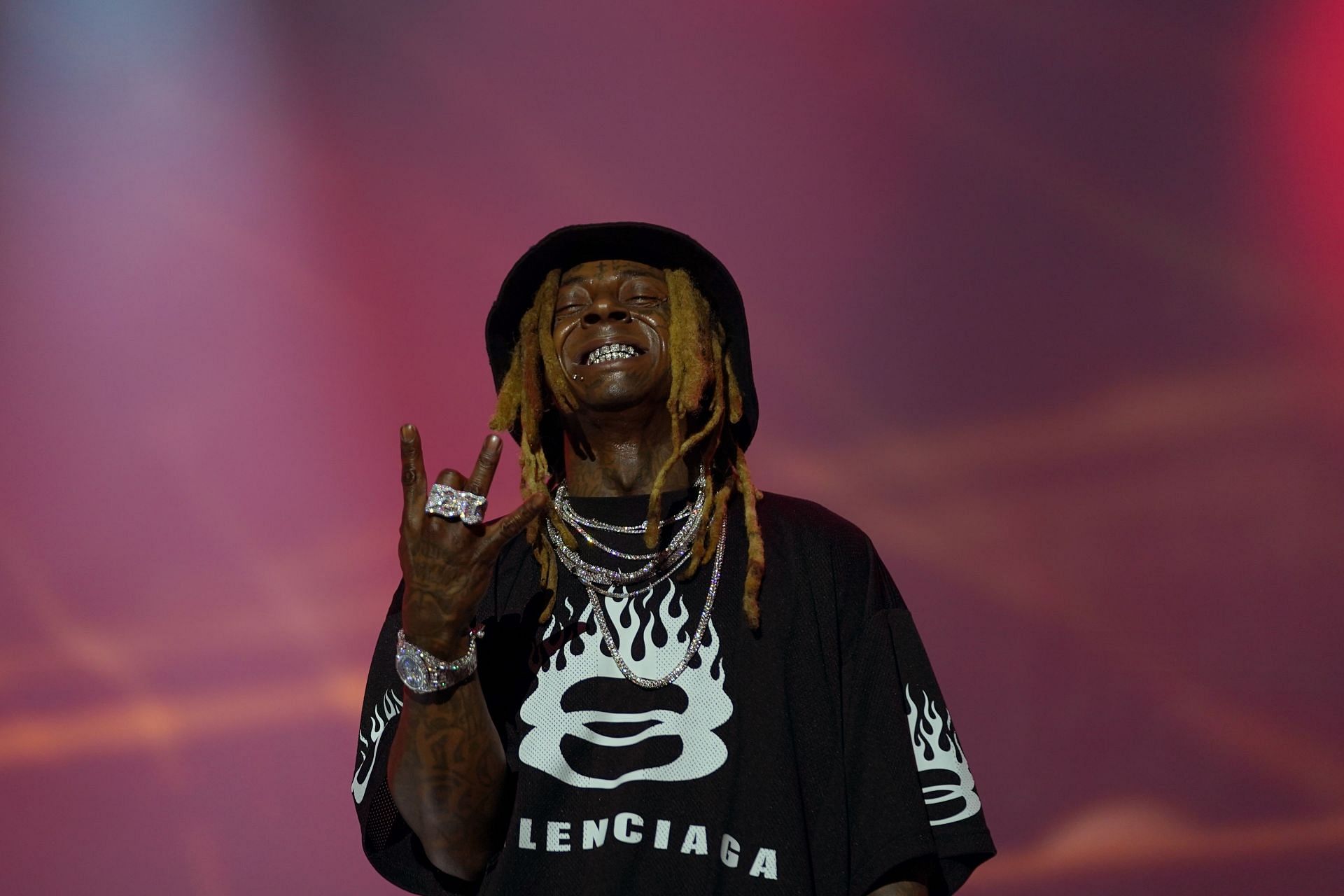 Wayne at the 2024 ESSENCE Festival Of Culture Presented By Coca-Cola. (Photo by Bennett Raglin/Getty Images for ESSENCE)