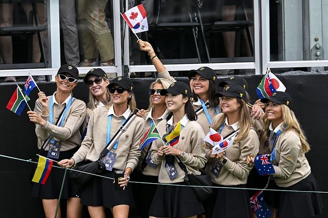 In pics: International Presidents Cup Team wives and girlfriends paint their partners