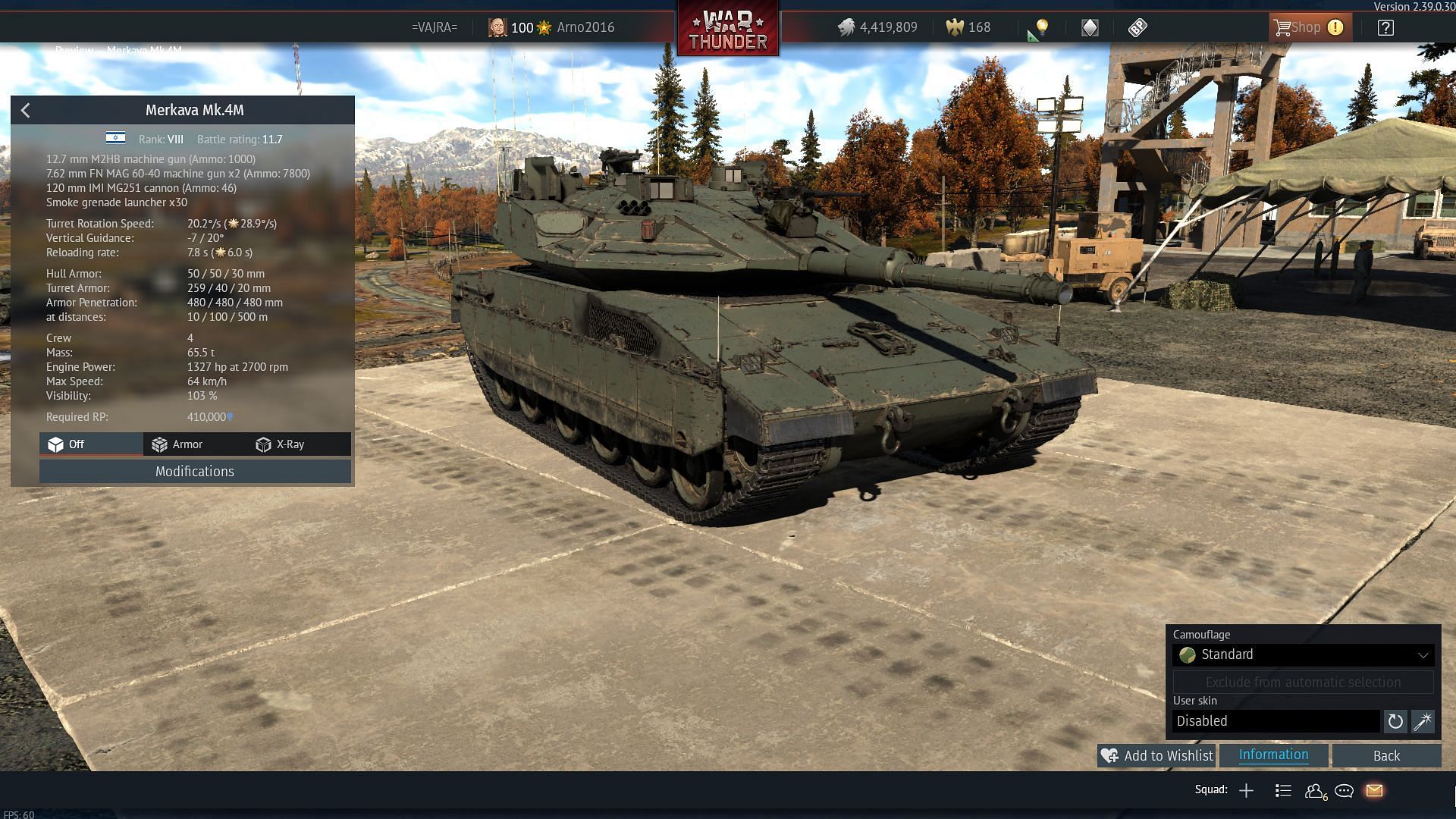 The Merkava Mk.4M in War Thunder (Image via Gaijin Entertainment)