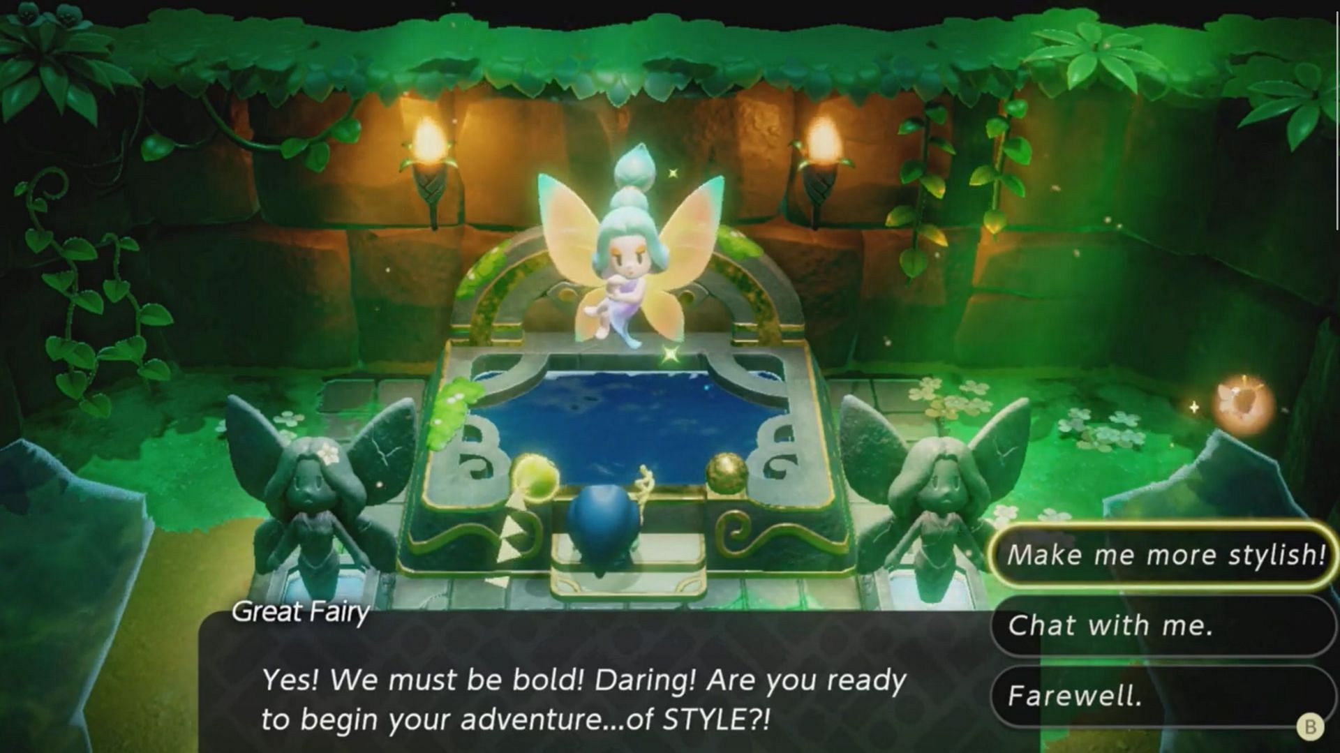 The interaction with the Great Fairy (Image via Nintendo/Karpo Gaming@YouTube)