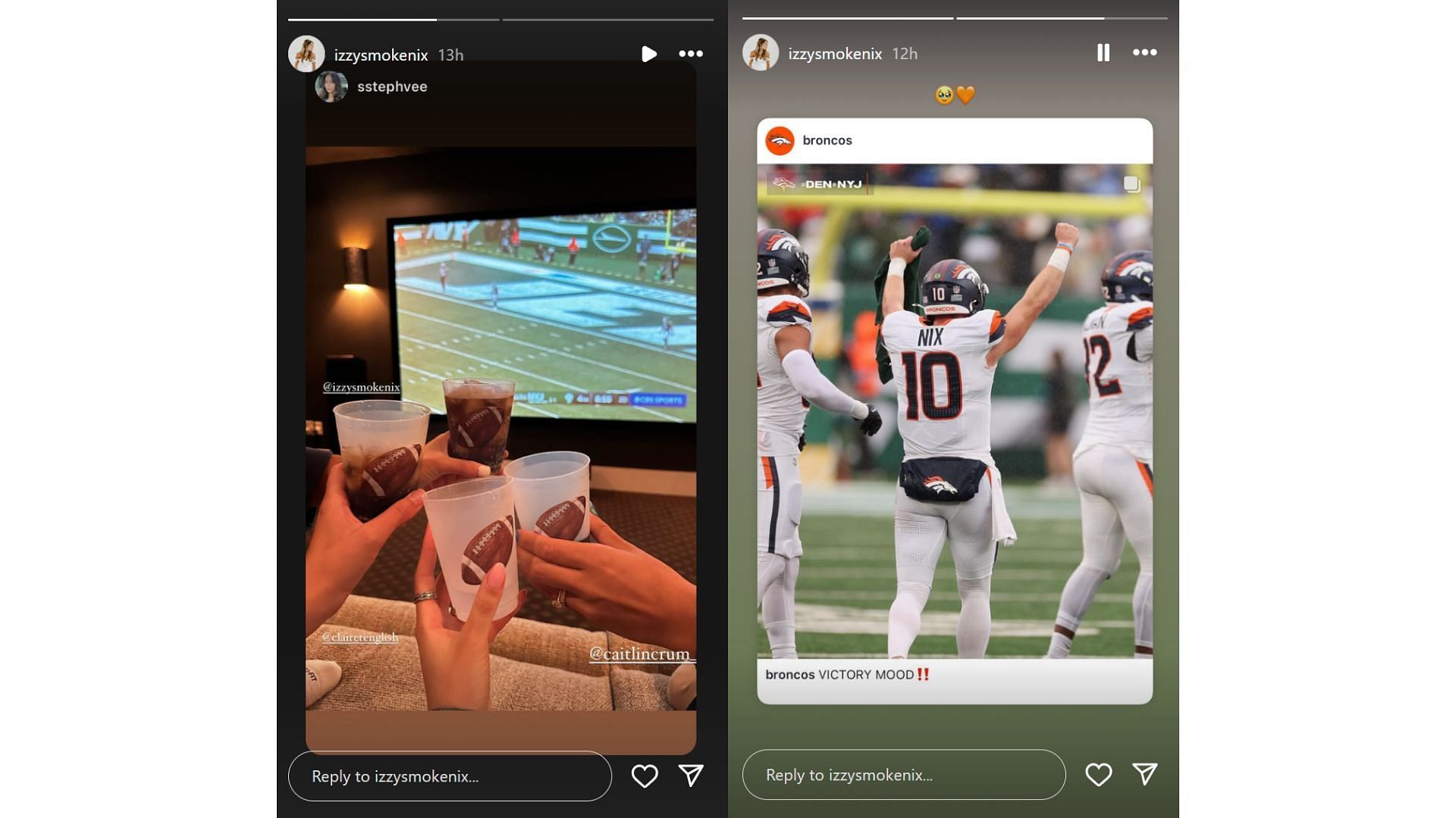 Bo Nix&#039;s wife Izzy celebrates in style after Broncos rookie&#039;s Week 4 NFL win vs Jets [Image credit: @izzysmokenix IG] @