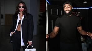 In Photos: Kysre Gondrezick poses up a storm in shirtless-blazer outfit with boyfriend Jaylen Brown during NYFW