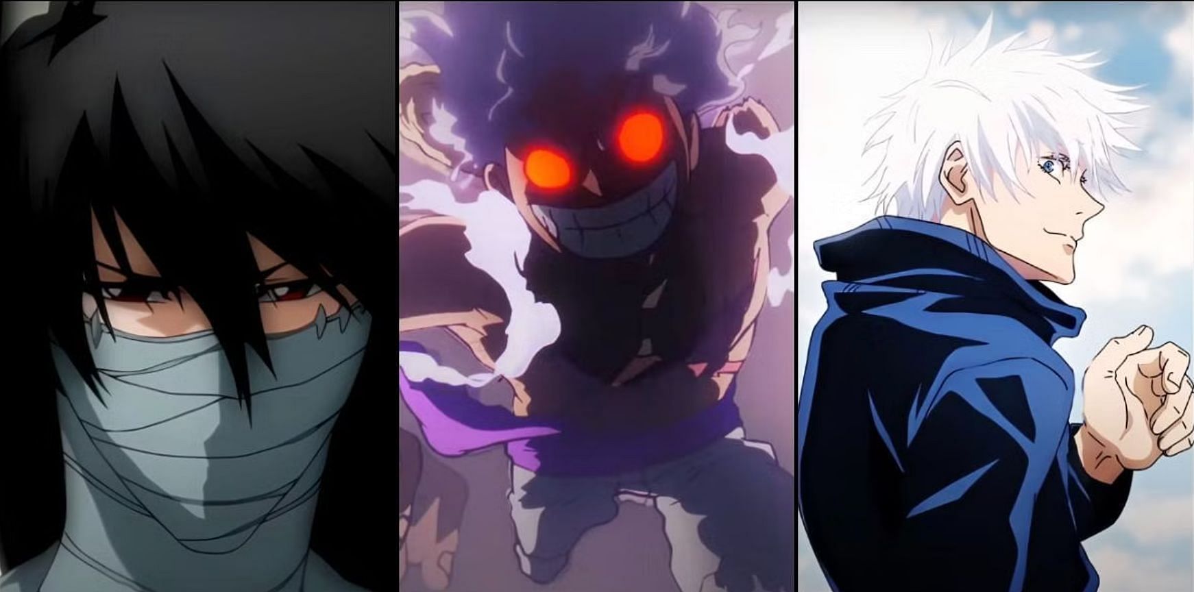 Ichigo Kurosaki, Monkey D. Luffy, Satoru Gojo (Image via Studio Pierrot, Toei Animation, MAPPA)