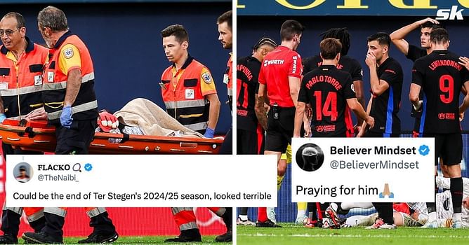 Barcelona goalkeeper Marc-Andre Ter Stegen stretchered off after horrible injury, fans left disturbed