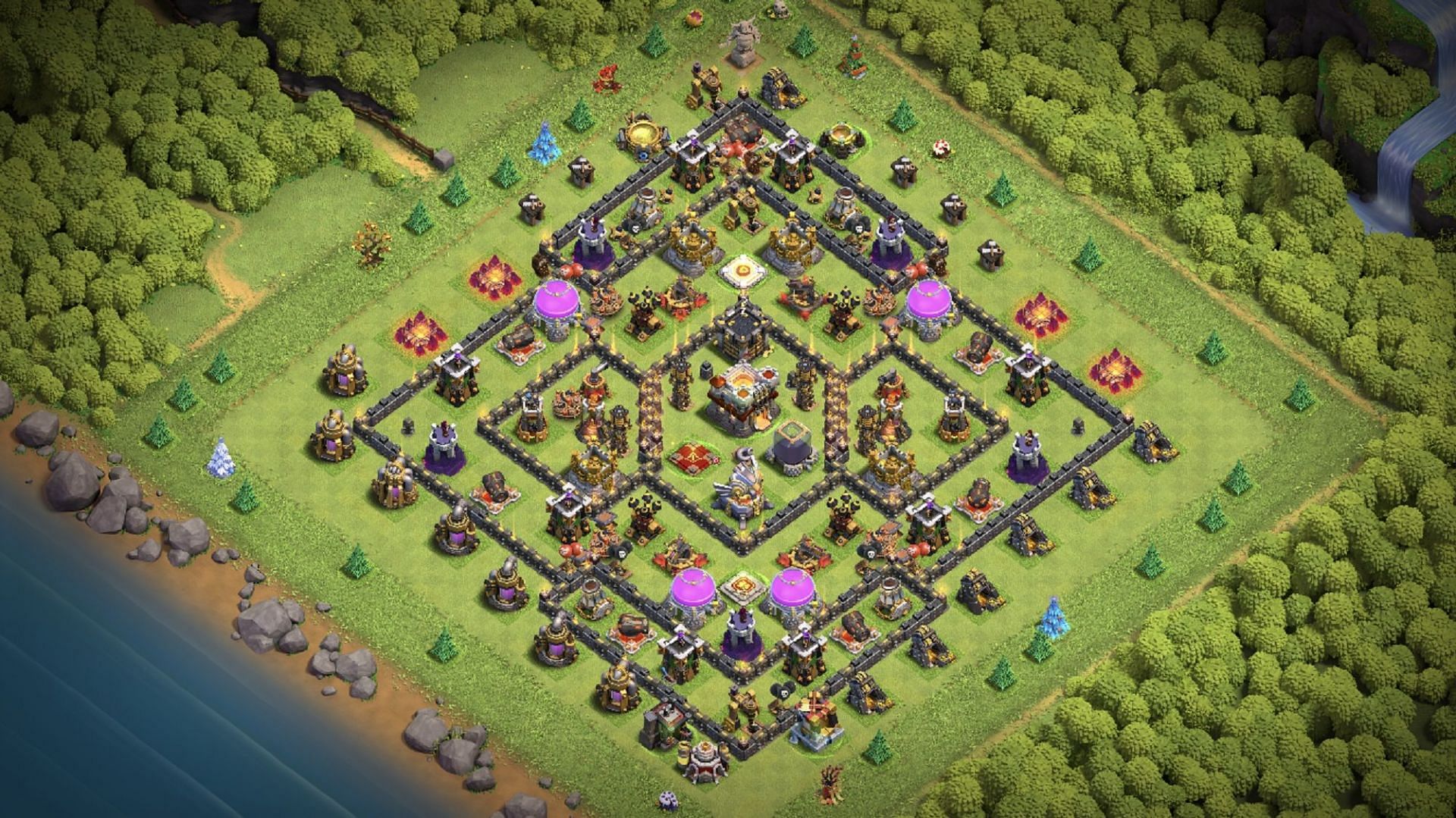 Anti-2 Star, Anti-Air &amp; Loot Saver base (Image via Supercell)