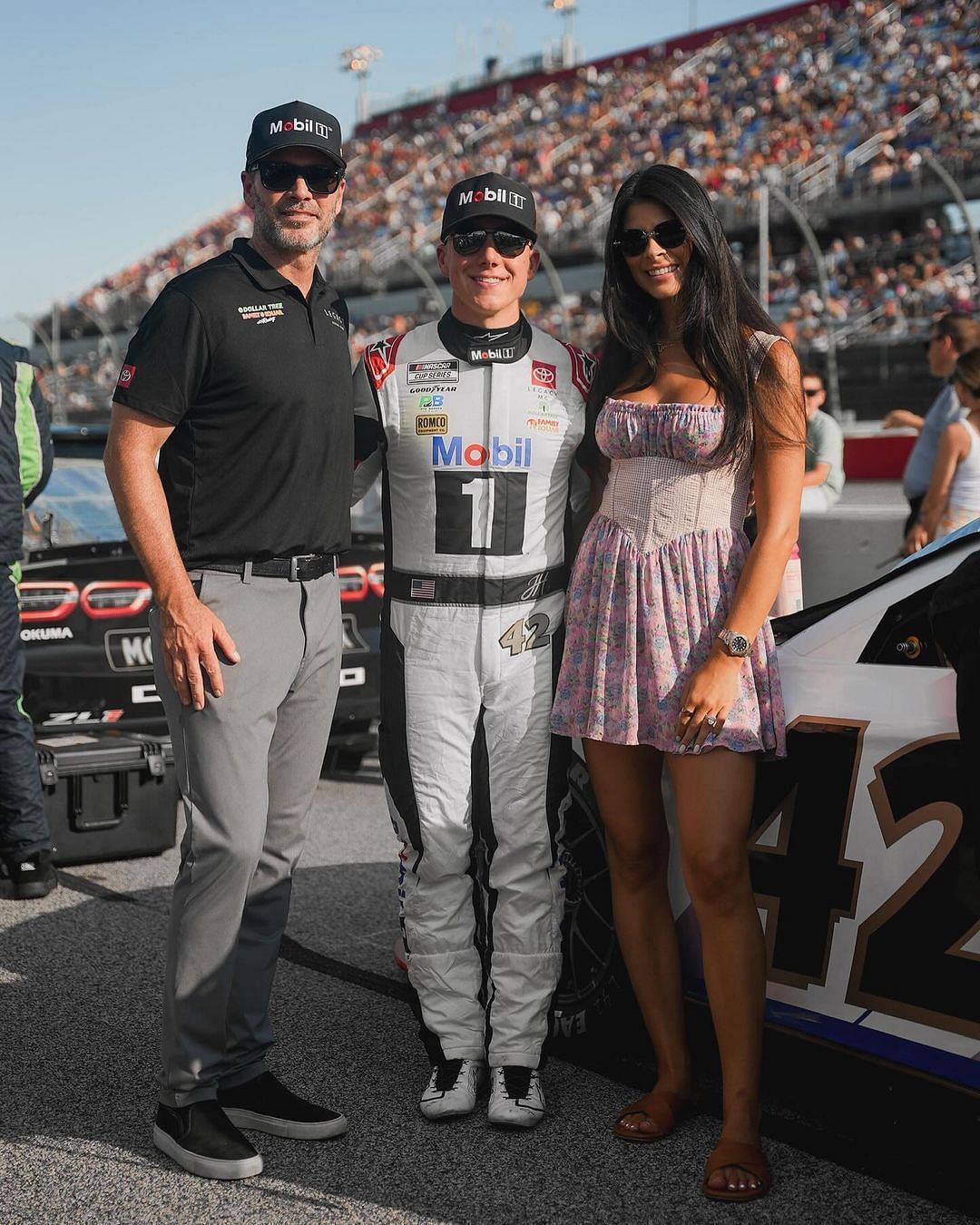 John Hunter and Taylor Nemechek with Jimmie Johnson at Darlington (Images from @taylornemechek_ on Instagram)