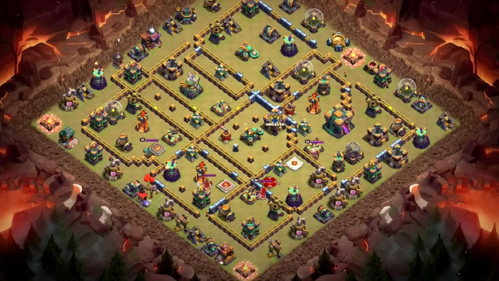 Layout for Centralized Eagle Artillery base (Image via Supercell)