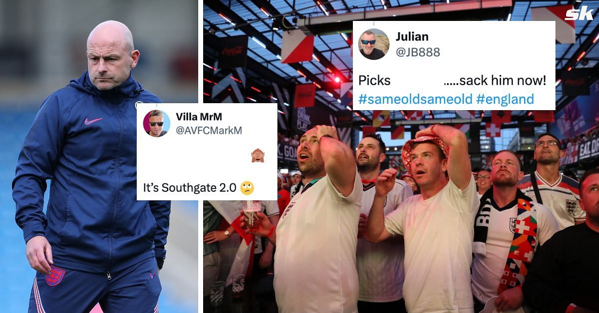 England fans furious after Lee Carsley names 31-year-old in starting line-up to face Republic of Ireland. Picture Credits, Getty, Twitter - @AVFCMarkM, @JB888