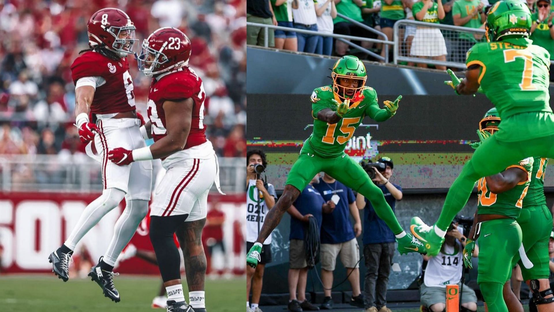 Alabama &amp; Oregon (Crimson Tide &amp; Ducks IG handles)