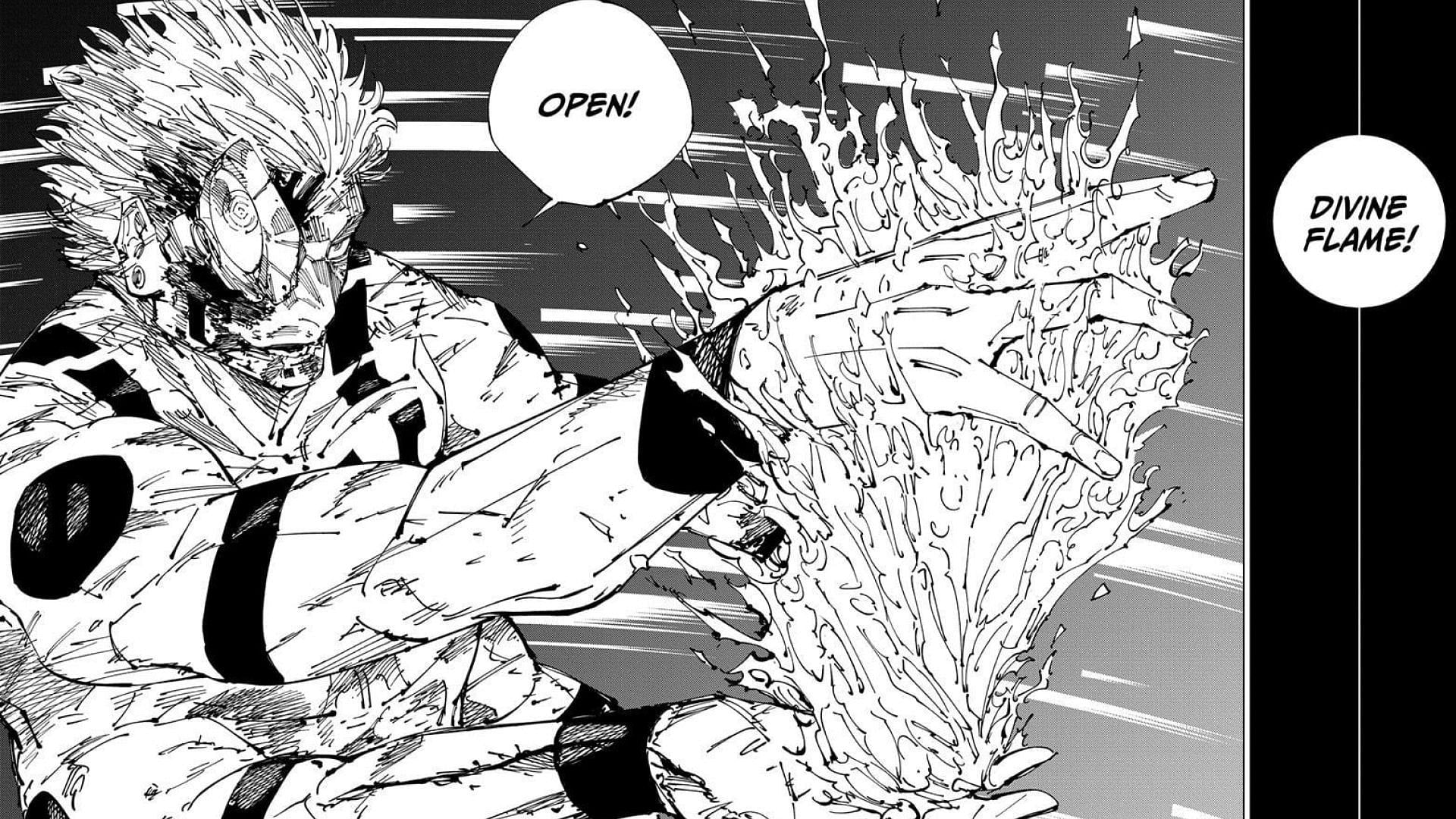 Sukuna uses Divine Flame (Image via Akutami Gege/Shueisha)