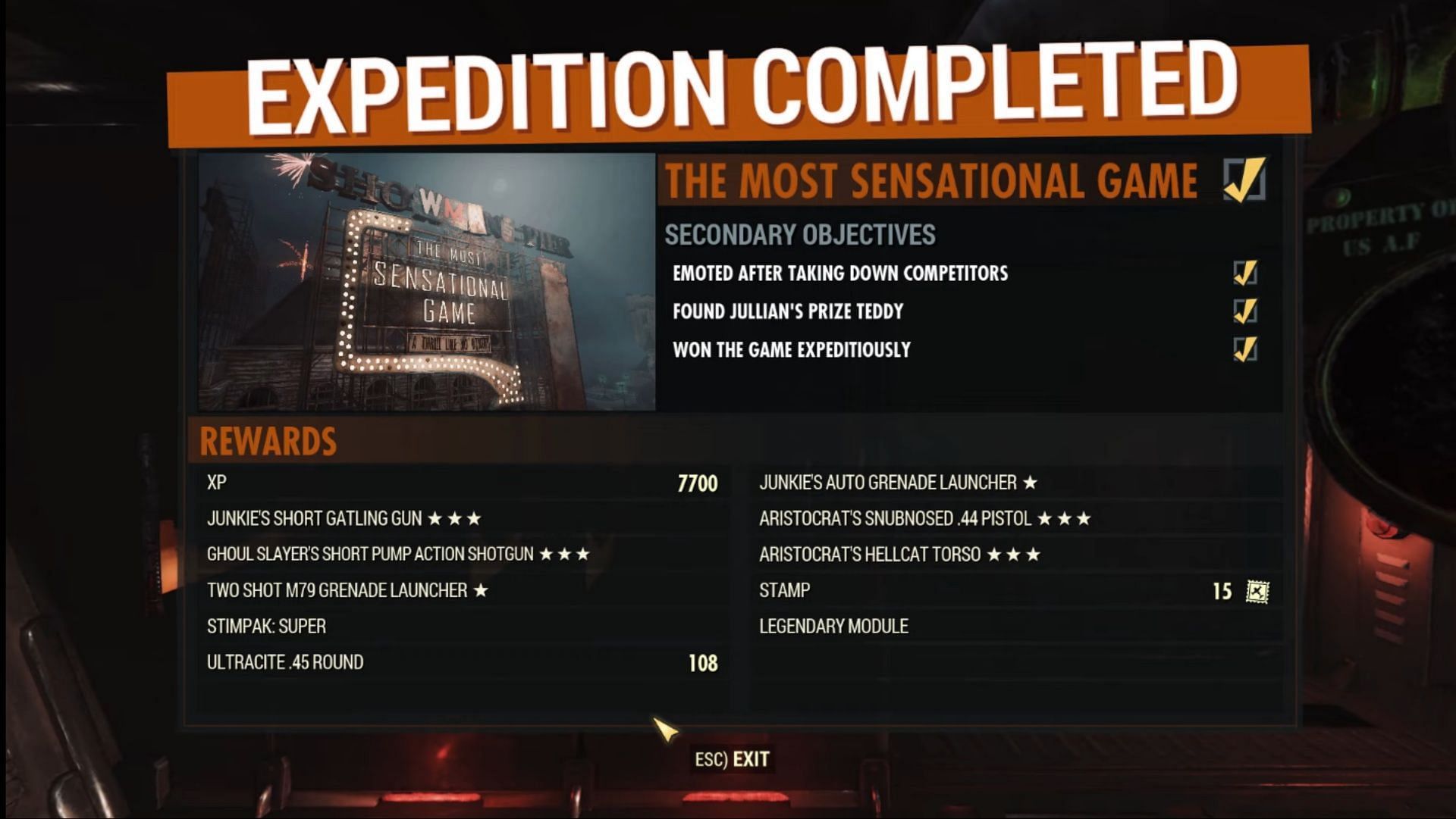 You can pick up some incredible rewards from this Expedition in Fallout 76 (Image via Bethesda Softworks/@JoeIzGaming)