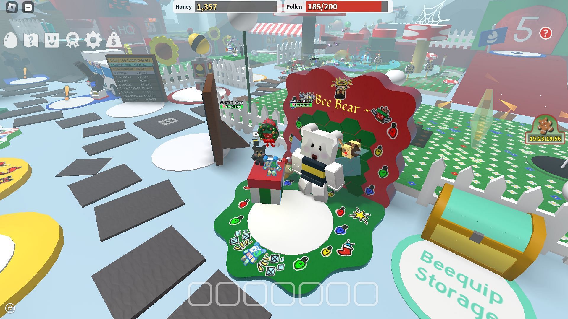 The Bee Bear can be found beside the Dandelion Field (Image via Roblox)