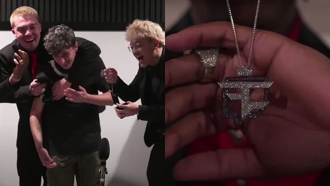 FaZe Rug gifts custom chains to fellow clan members to celebrate a successful subathon