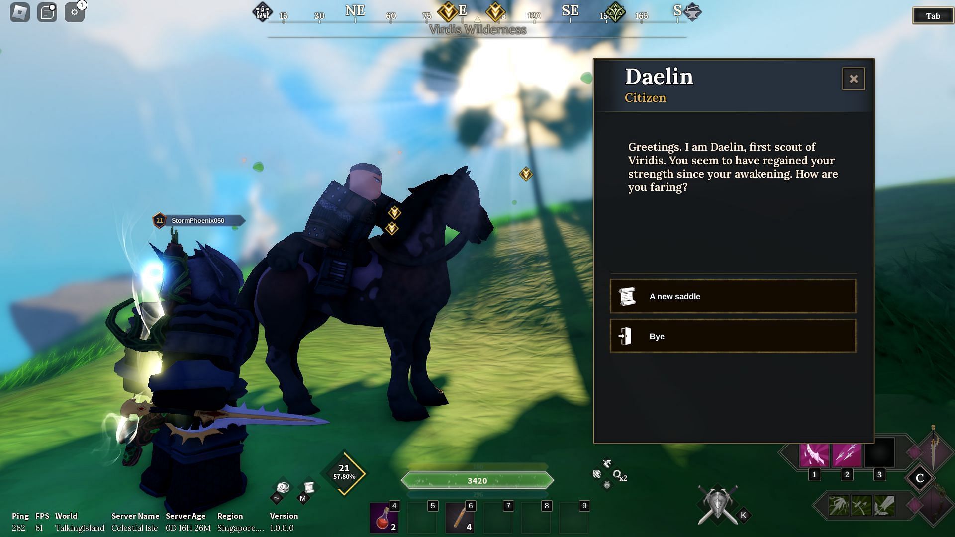 Daelin is one of the NPCs you will encounter when exploring Devas of Creation (Image via Roblox || Sportskeeda)