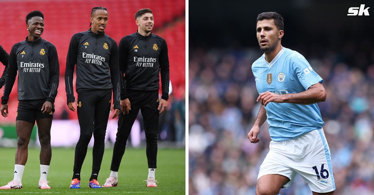 Real Madrid players (Left) and Rodri