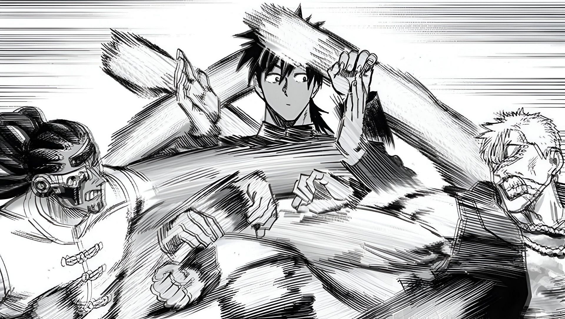 Kokou and Mars Leo attacking Suiryu in the manga (Image via Shueisha)