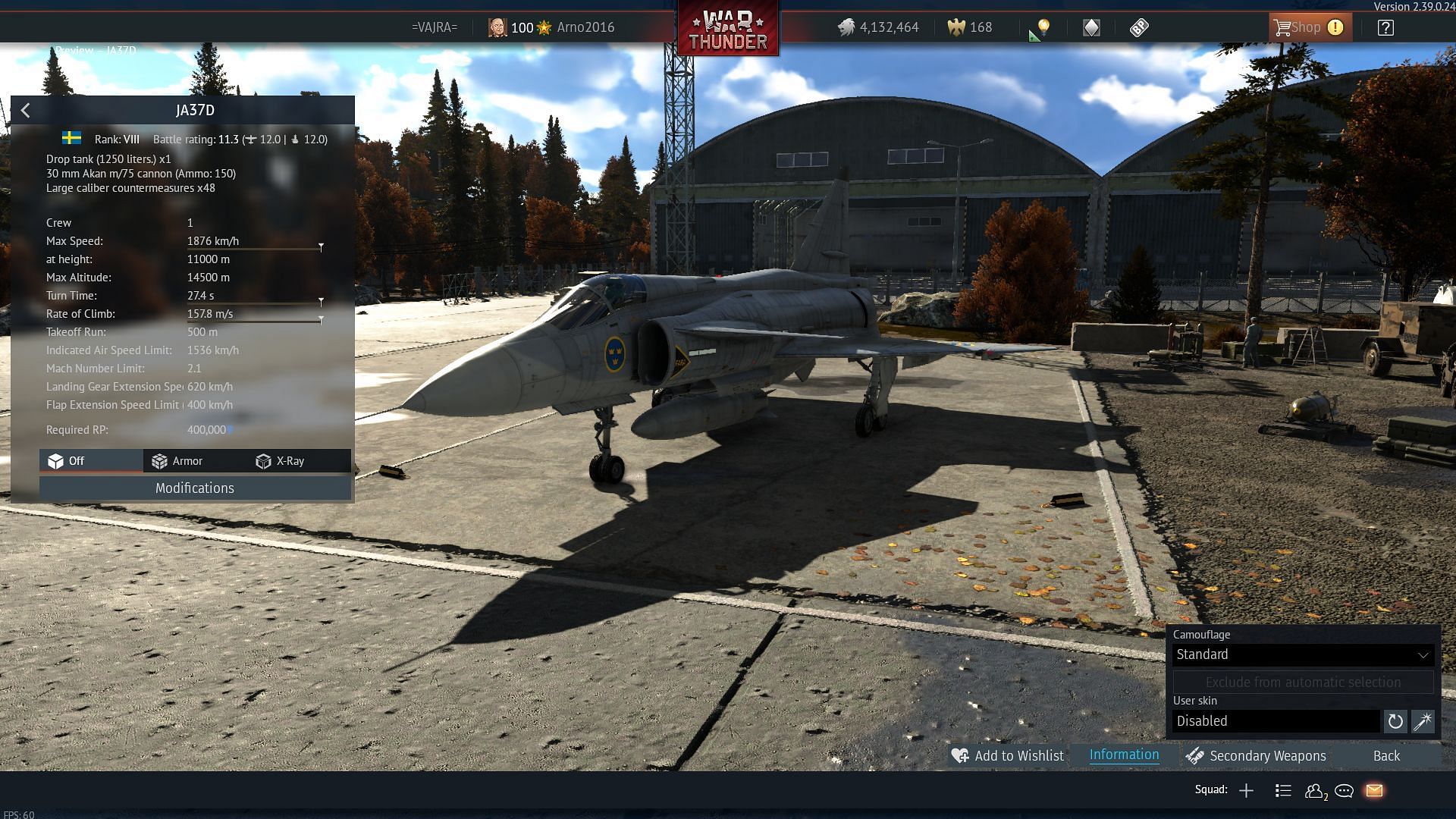 The &#039;Viggen&#039; in War Thunder (Image via Gaijin Entertainment)