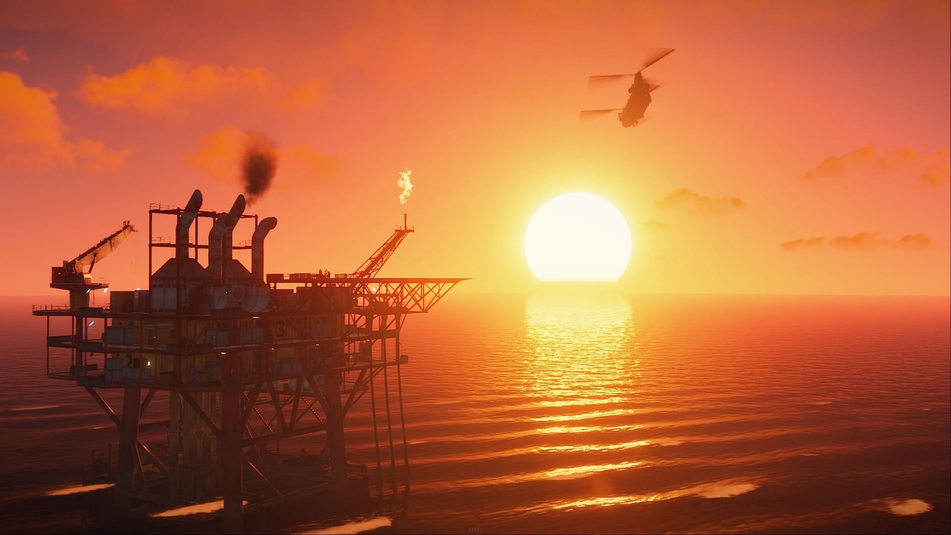 Sunset at Small Oil Rig (Image via Facepunch Studios)