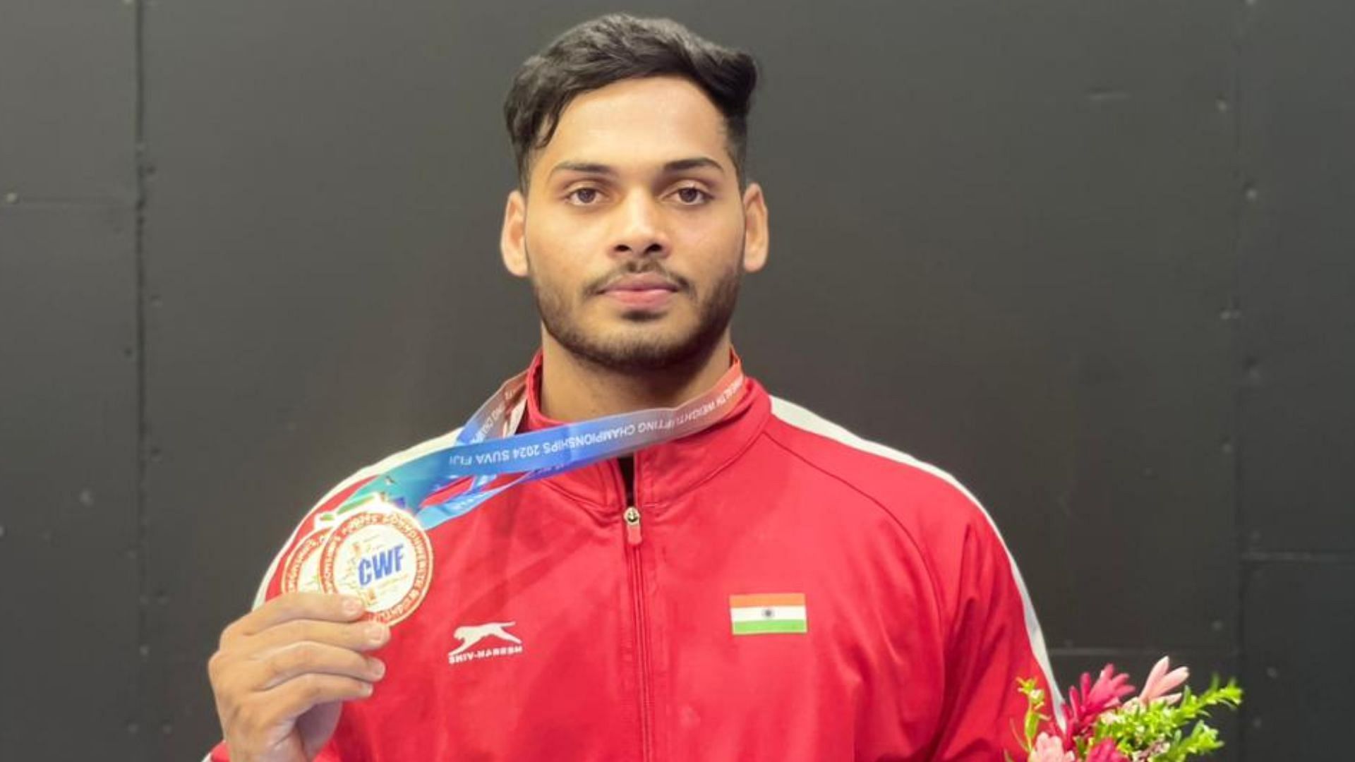 Valluri Ajaya Babu set a new Commonwealth record in clean and jerk in the 81 kg junior men&rsquo;s category. (Image Credits: SAI Media/X)