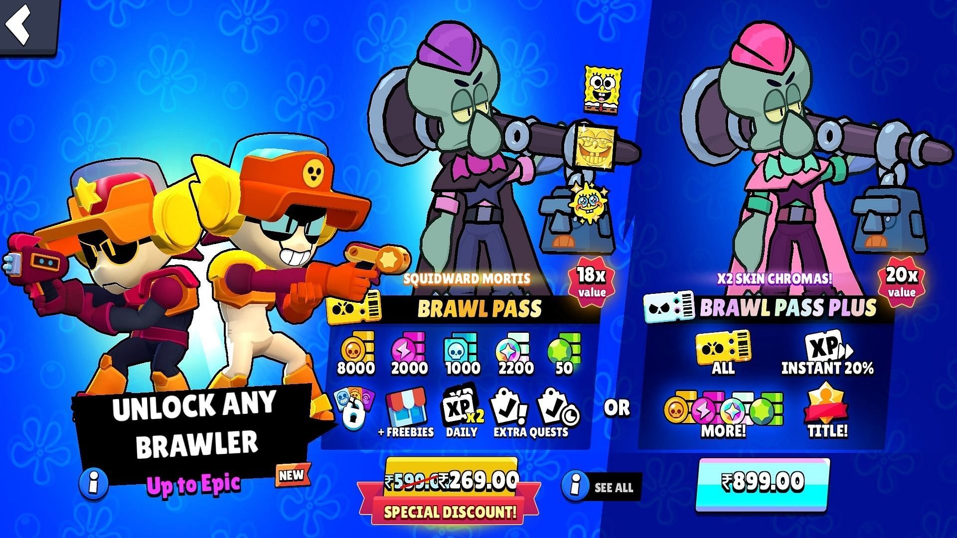 Premium passes reward a free brawler of choice (Image via Supercell)