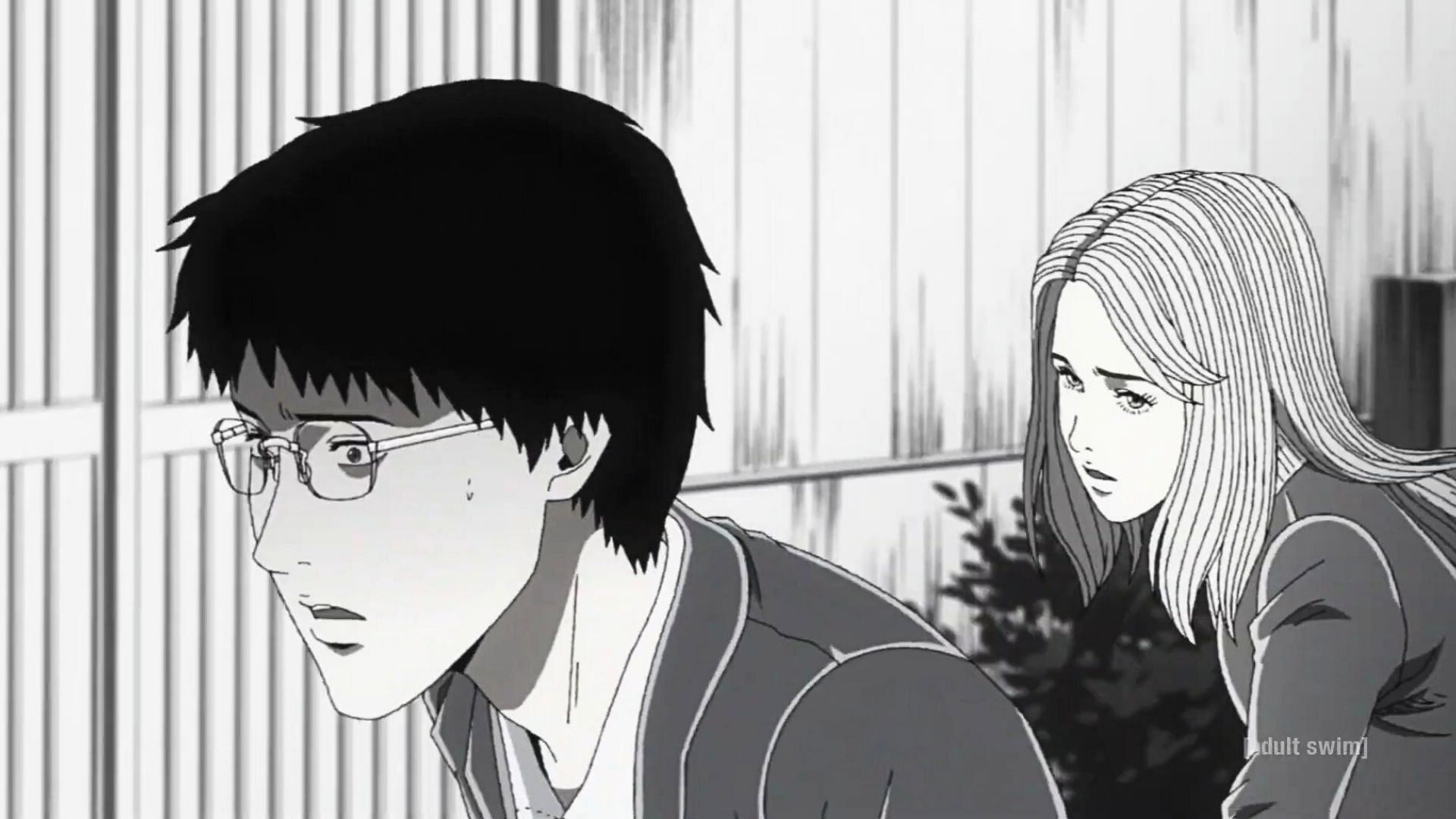 Shuichi and Kirie as seen in Uzumaki episode 1 preview (Image via Drive &amp; Akatsuki)