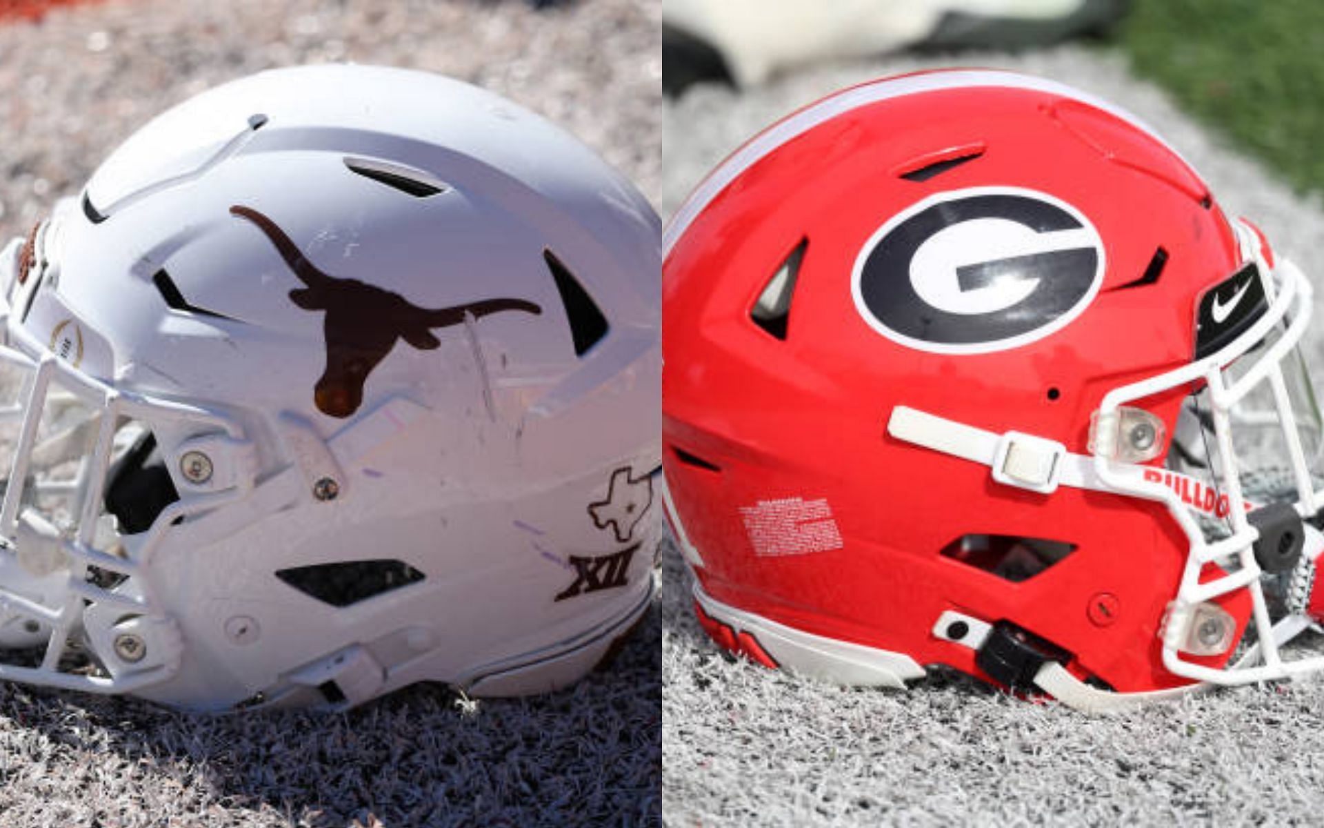 Texas Longhorns (left); Georgia Bulldogs (right)