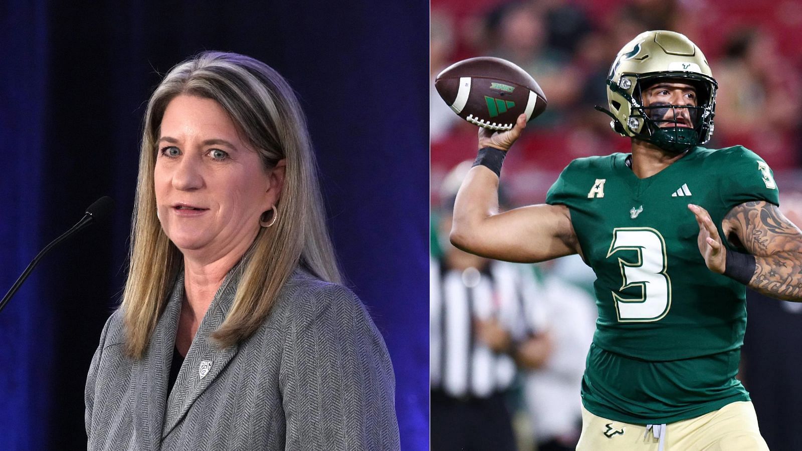 Pac-12 commissioner Teresa Gould has been unsuccessful in luring South Florida from the AAC. (Photo Credits: IMAGN)