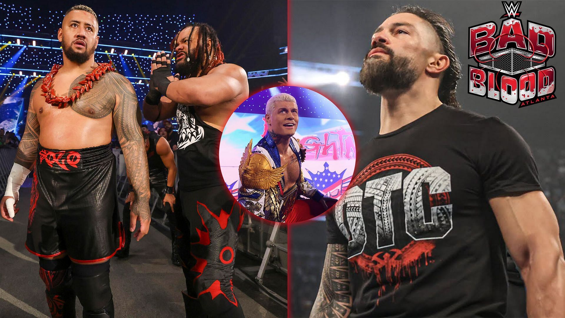 Roman Reigns and Cody Rhodes vs Bloodline at Bad Blood 24! (Pic Credit: WWE.Com and WWE Official YouTube Channel)) 