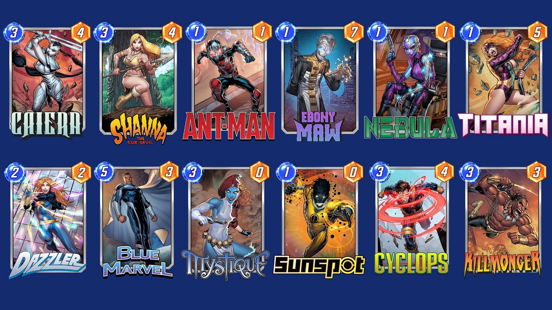 The Caiera Shanna Deck in Marvel Snap (Image via Nuverse)