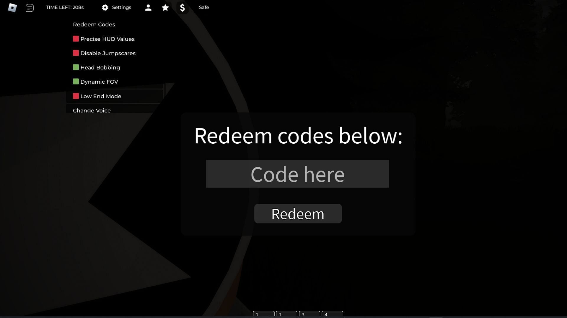 Code box in The Skinwalker (Image via Roblox)