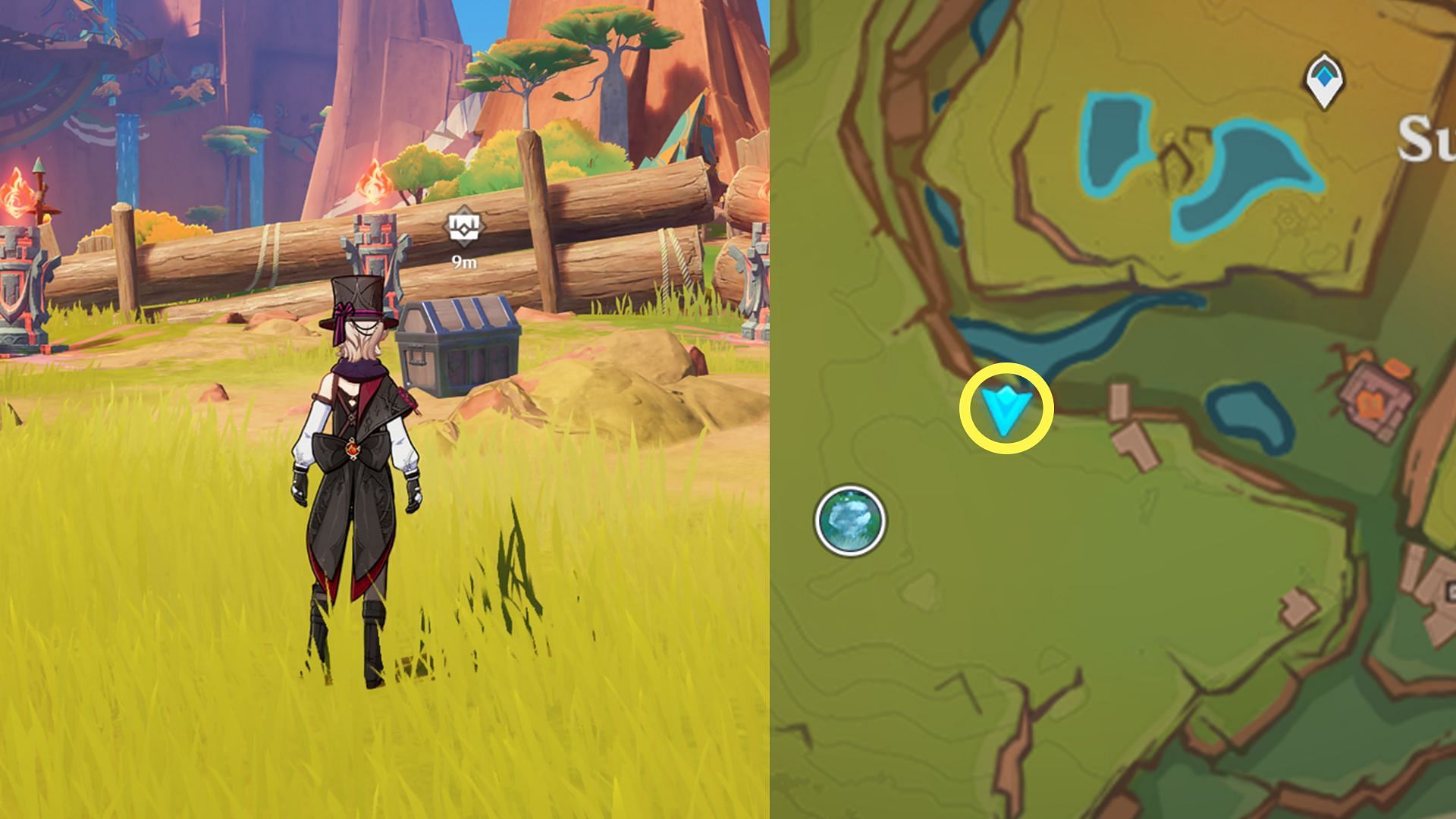 Location of the Pyro totem puzzle (Image via HoYoverse)