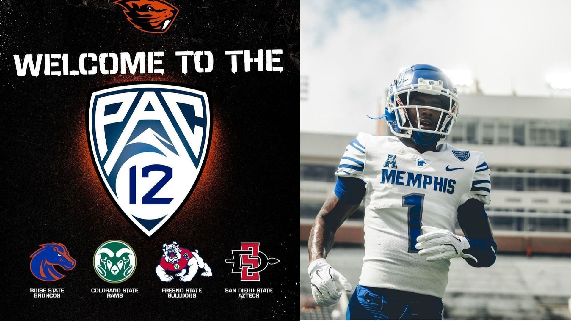 Picture Sources: pac12conference, memphisfootball (Instagram) 