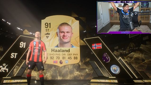 Castro1021 packs Erling Haaland in EA FC 25 (Image via Castro_1021/Twitch)