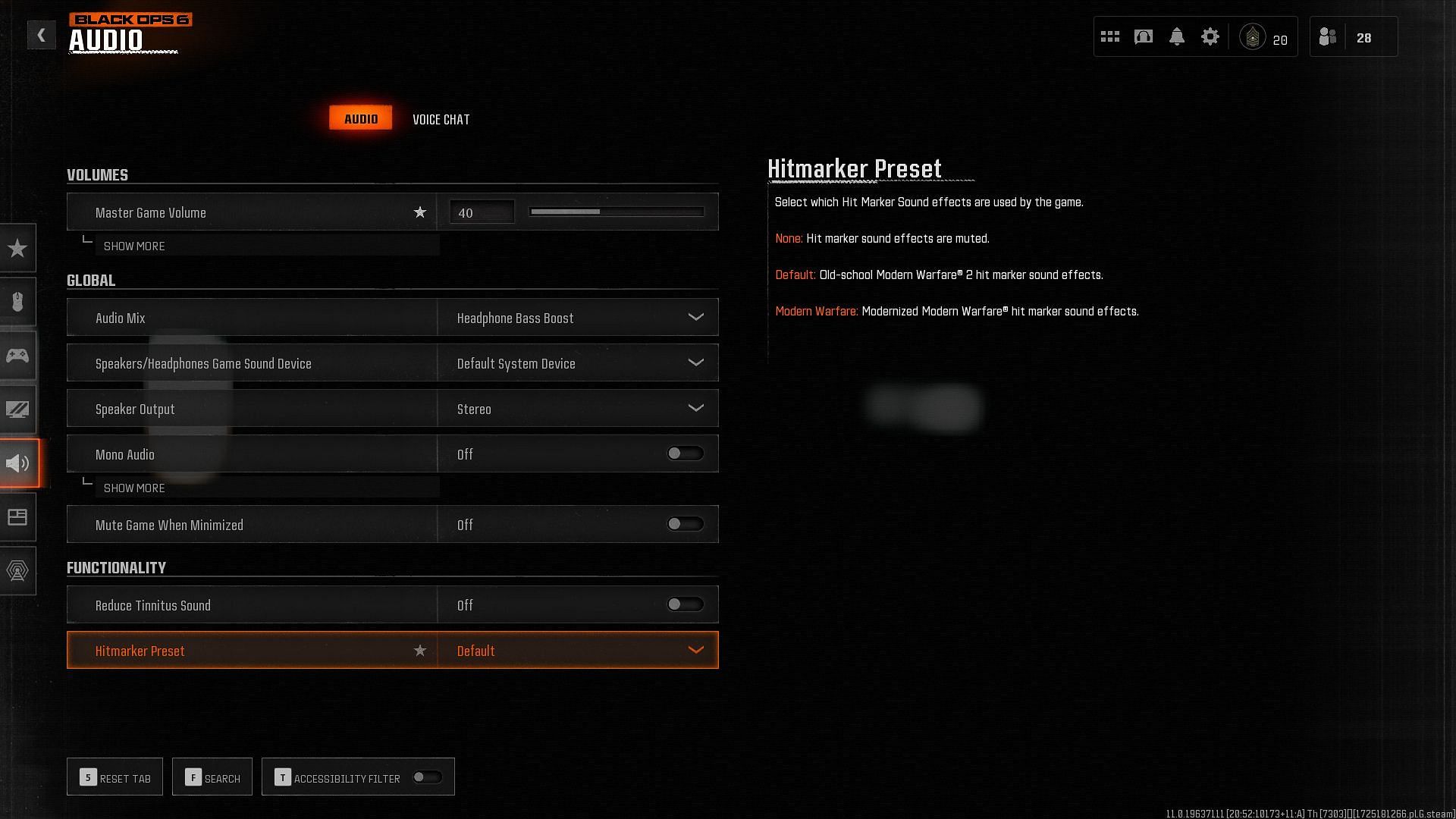 Black Ops 6 audio settings (Image via Activision)