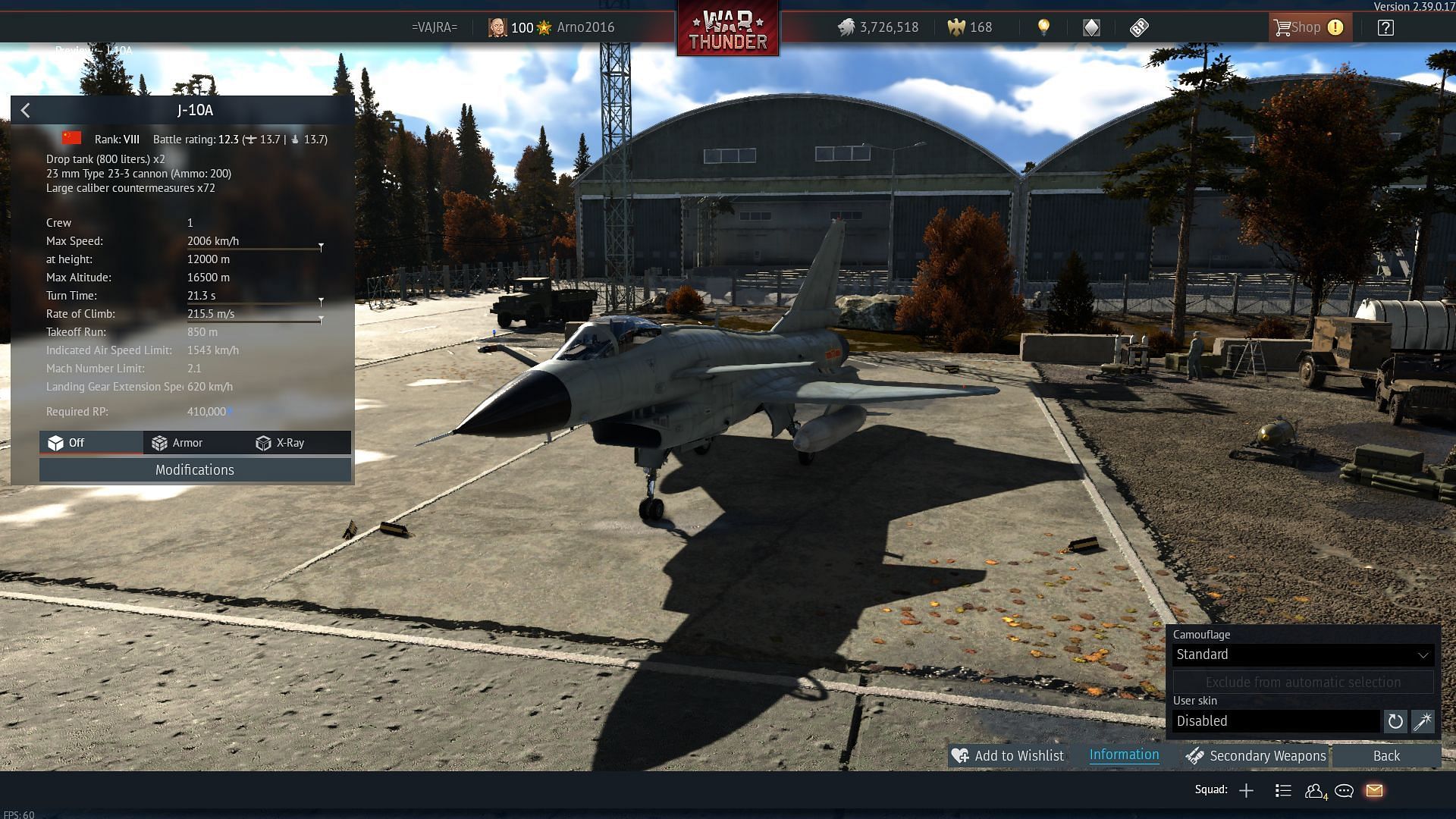 The J-10A in War Thunder (Image via Gaijin Entertainment)