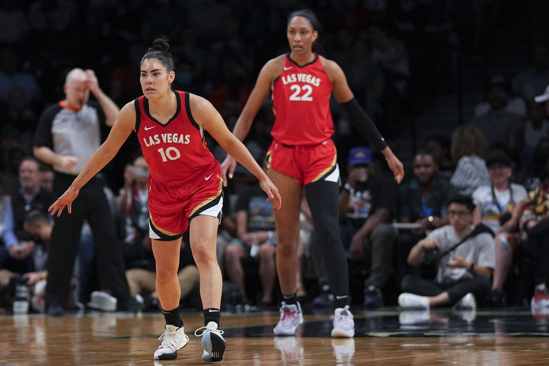 Las Vegas Aces teammates A&#039;ja Wilson and Kelsey Plum - Source: Getty