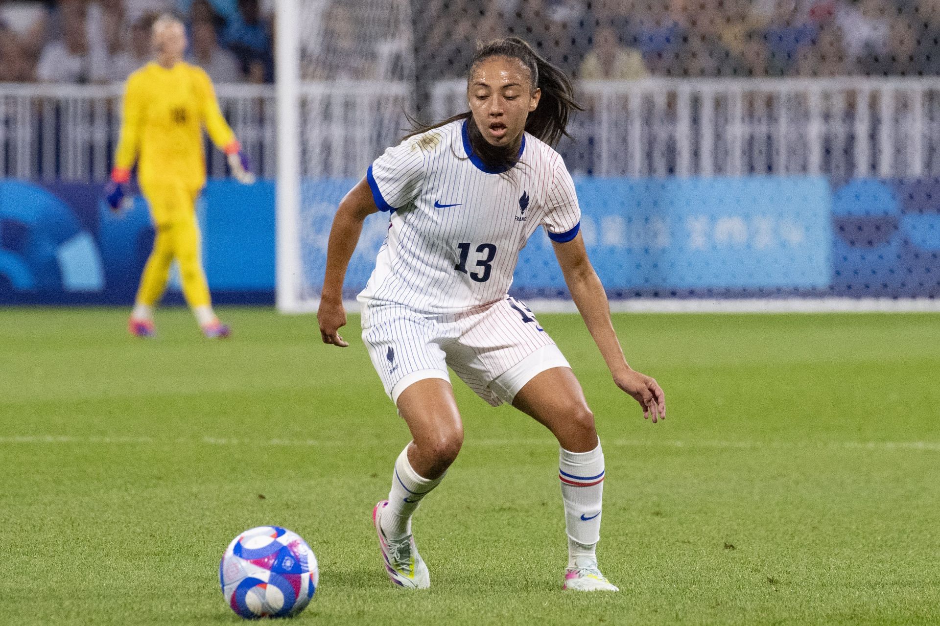 Selma Bacha playing for France (Image via Getty)