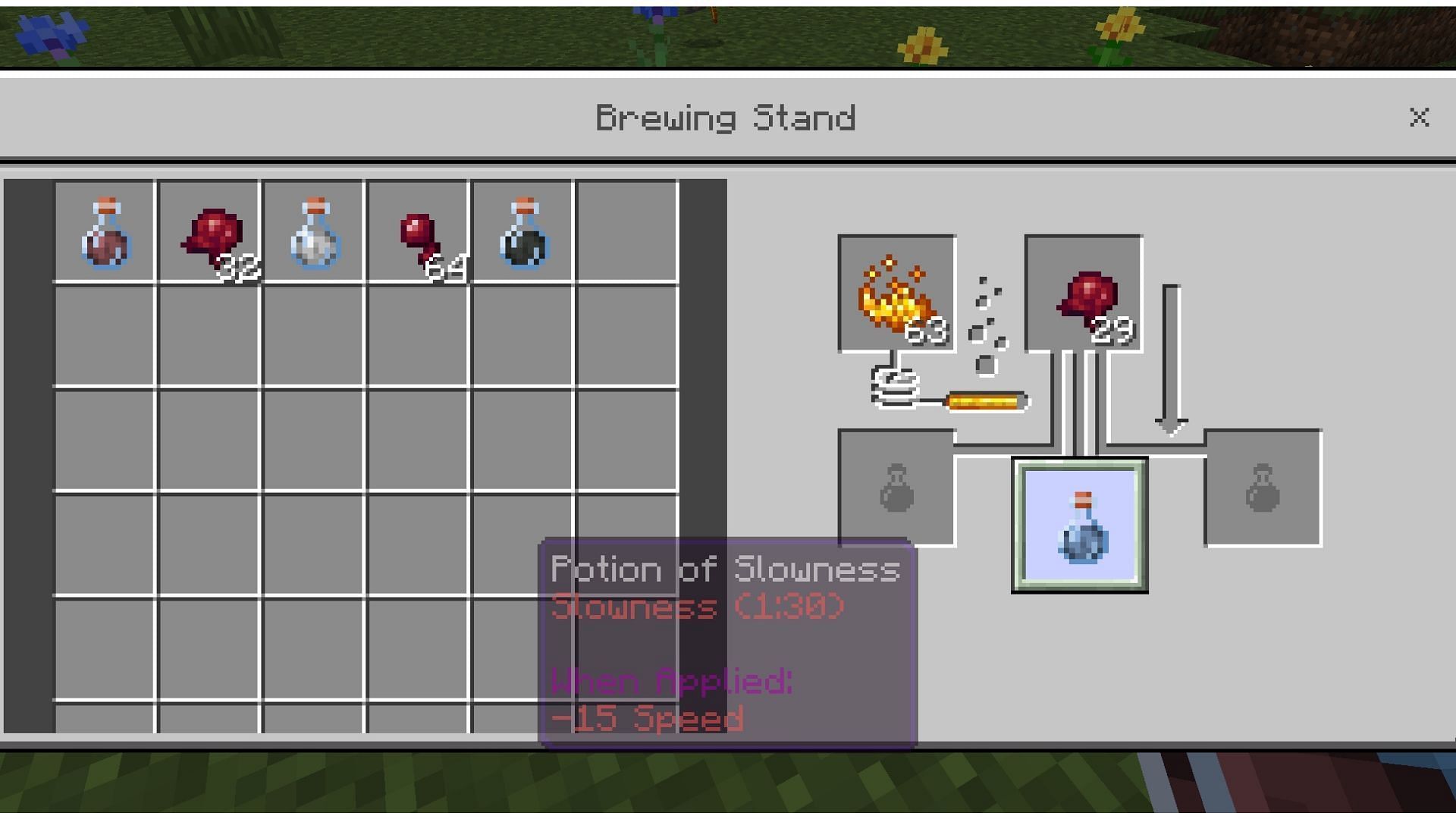 Potion of Swiftness turns into Potion of Slowness in Minecraft (Image via Mojang Studios)